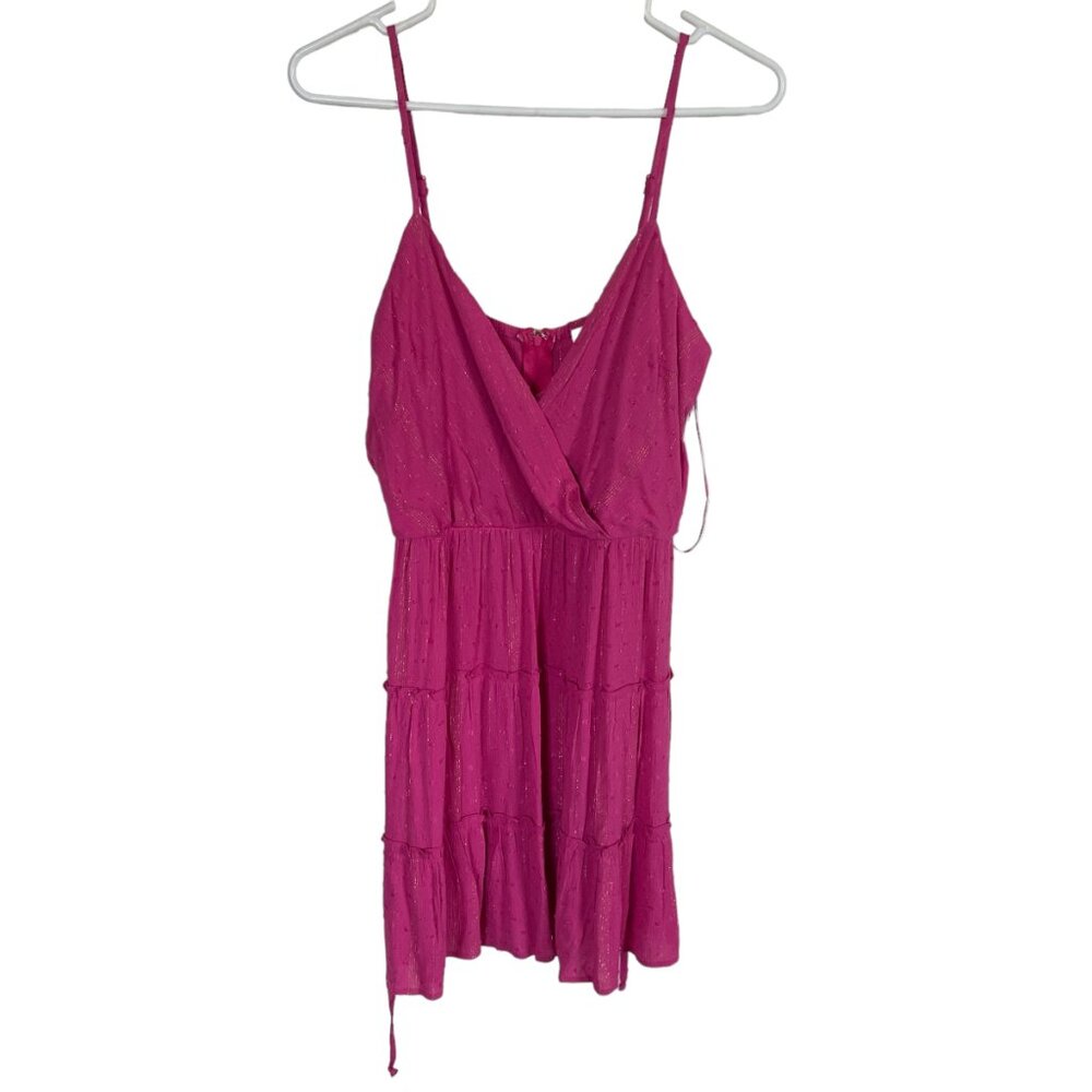Francesca's Blue Rain women's XL magenta tie at waist A-line dress - Picture 8 of 13